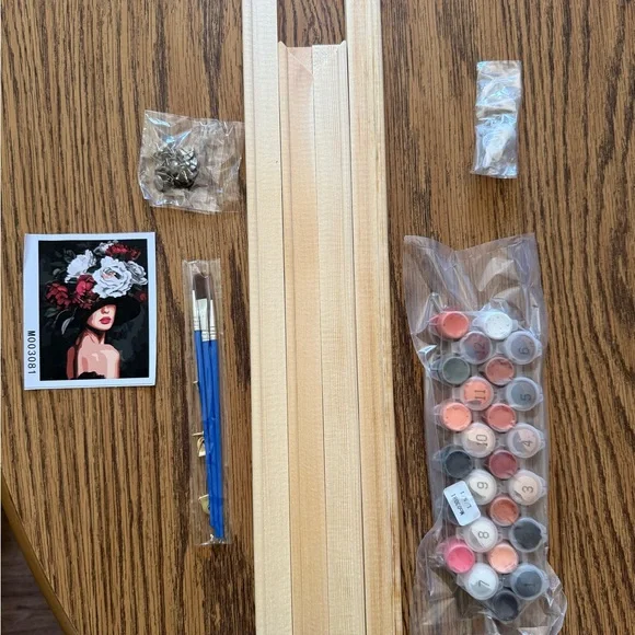 Paint By Number Floral Hat Lady Canvas Art with Frame - 16”x20” - Picture 6 of 10